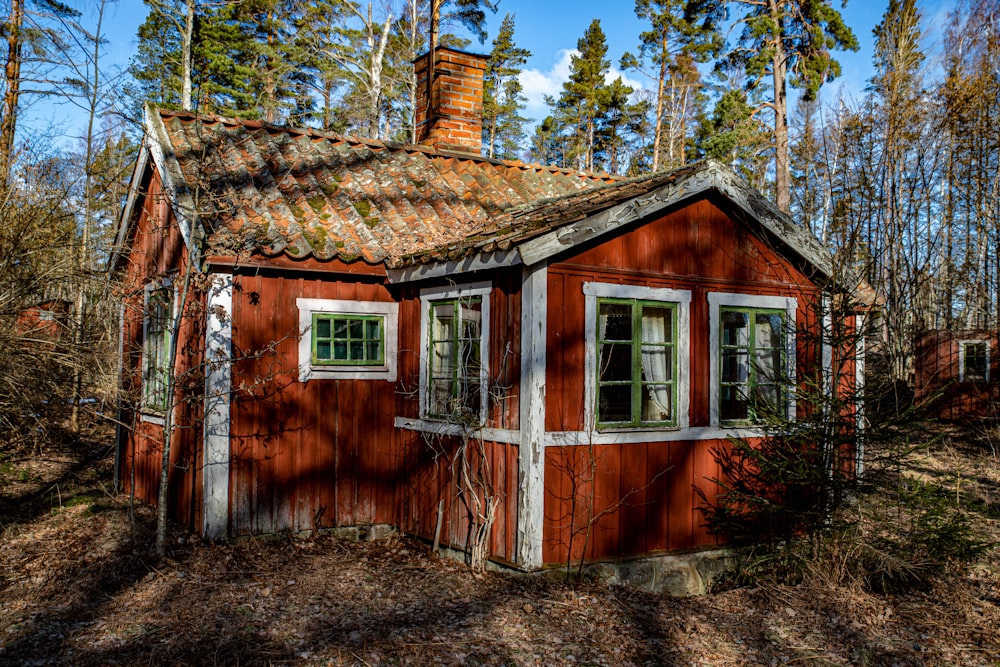 brown wooden house surrounded by trees during daytime