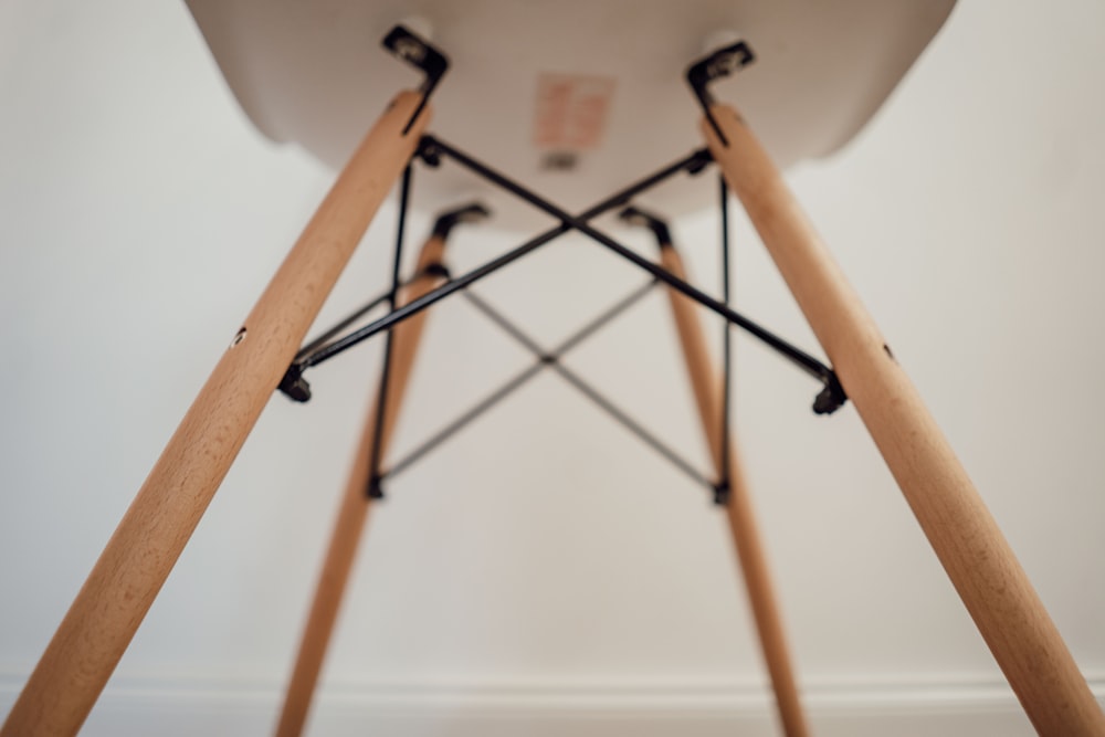 black metal stand on white table