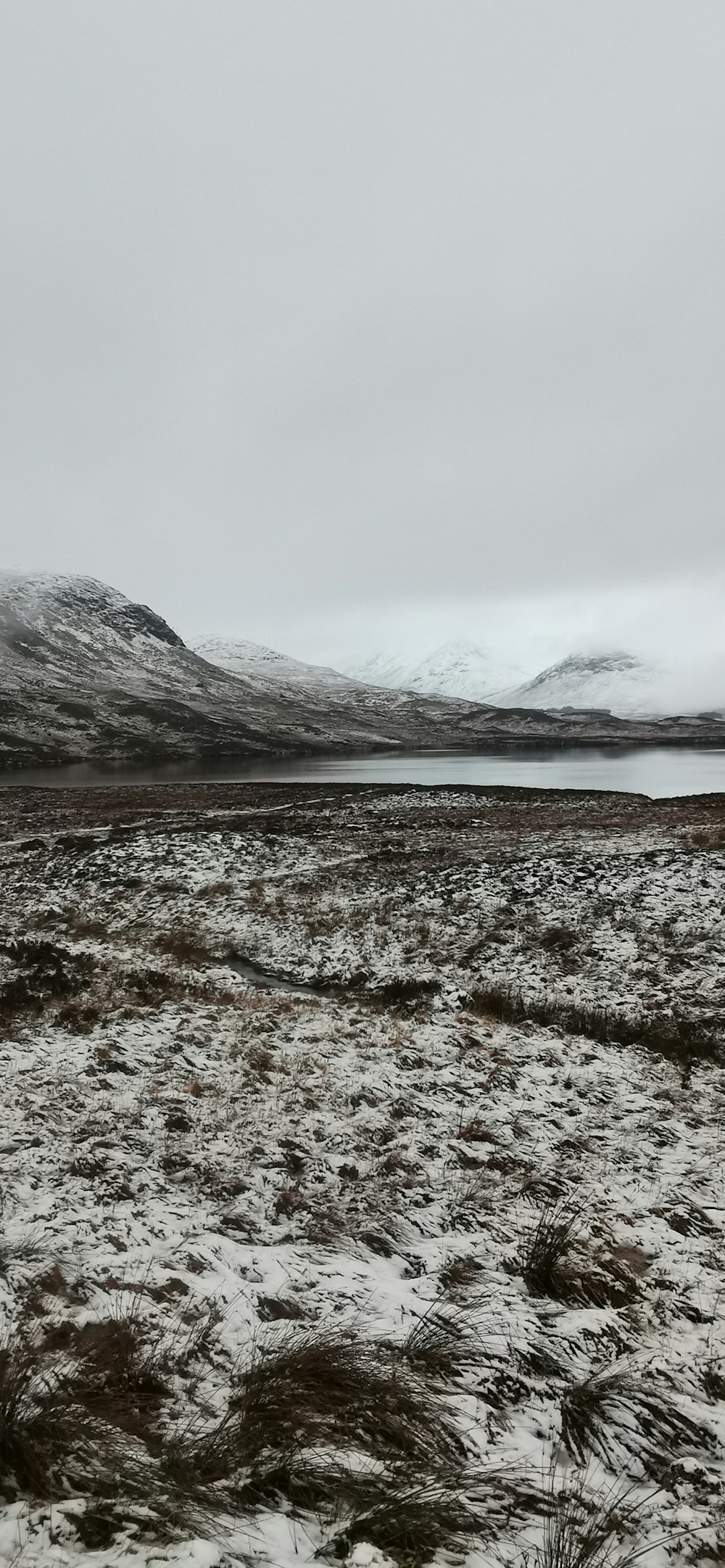 snow covered field and mountains during daytime