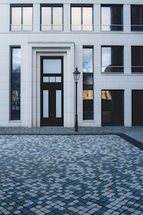 white and black concrete building