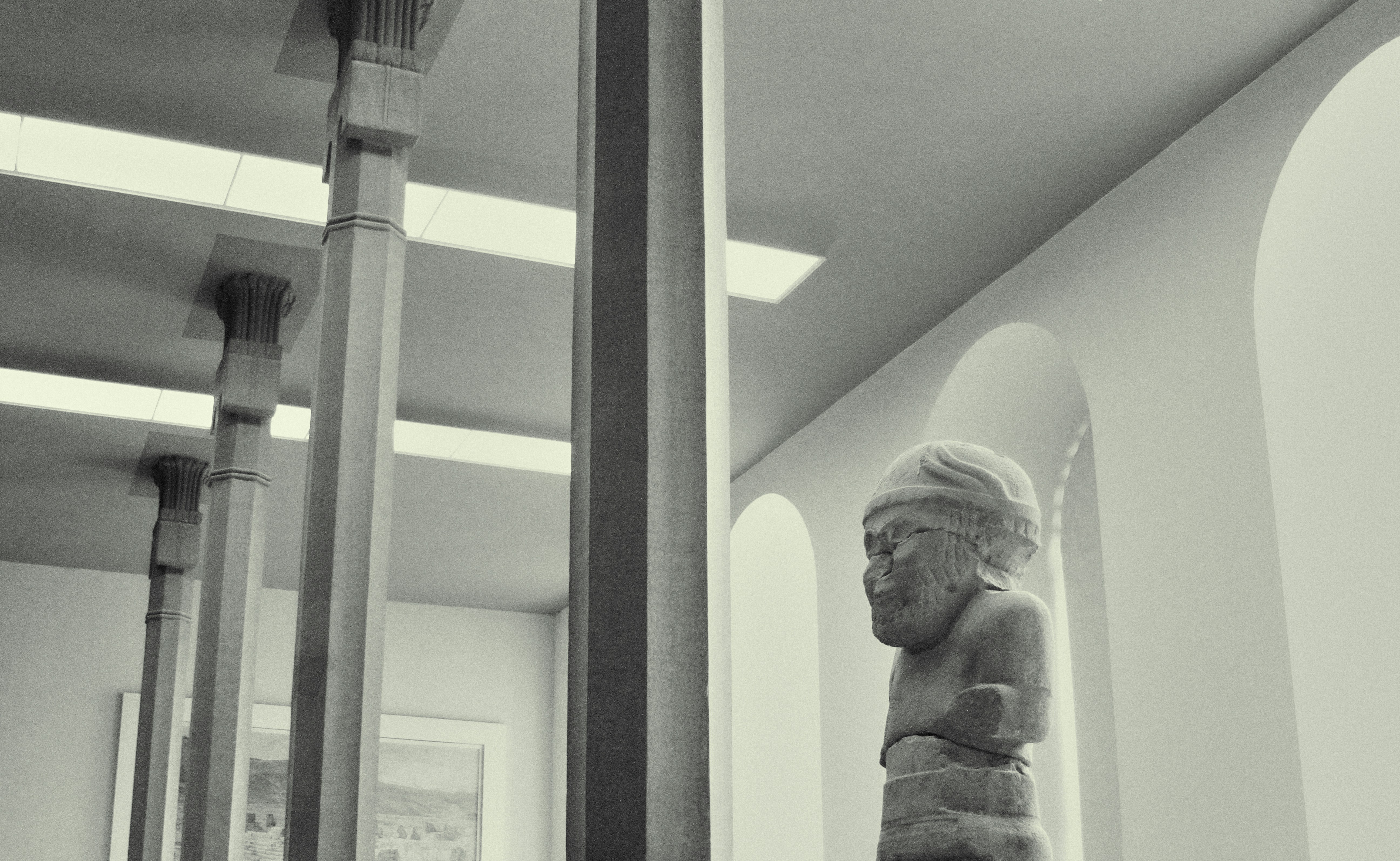 A colossal statue of the Weather God Haddad. Found in Gerdshin near Zincirli (Turkey). 775 B.C. taken inside the Pergamon Museum