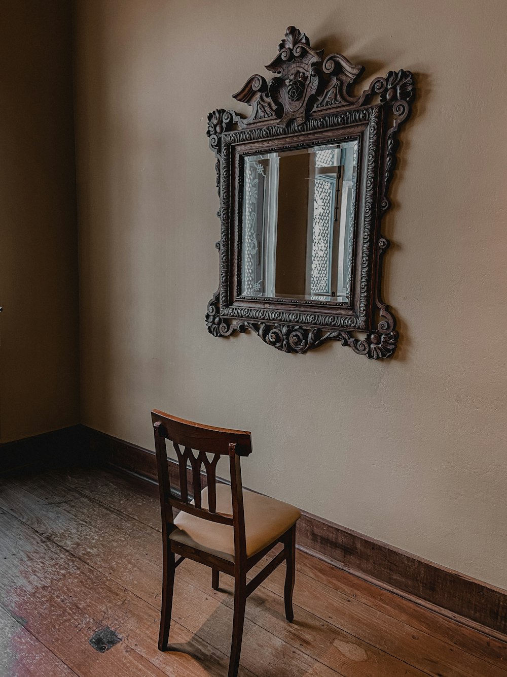 brown wooden chair beside brown wooden table