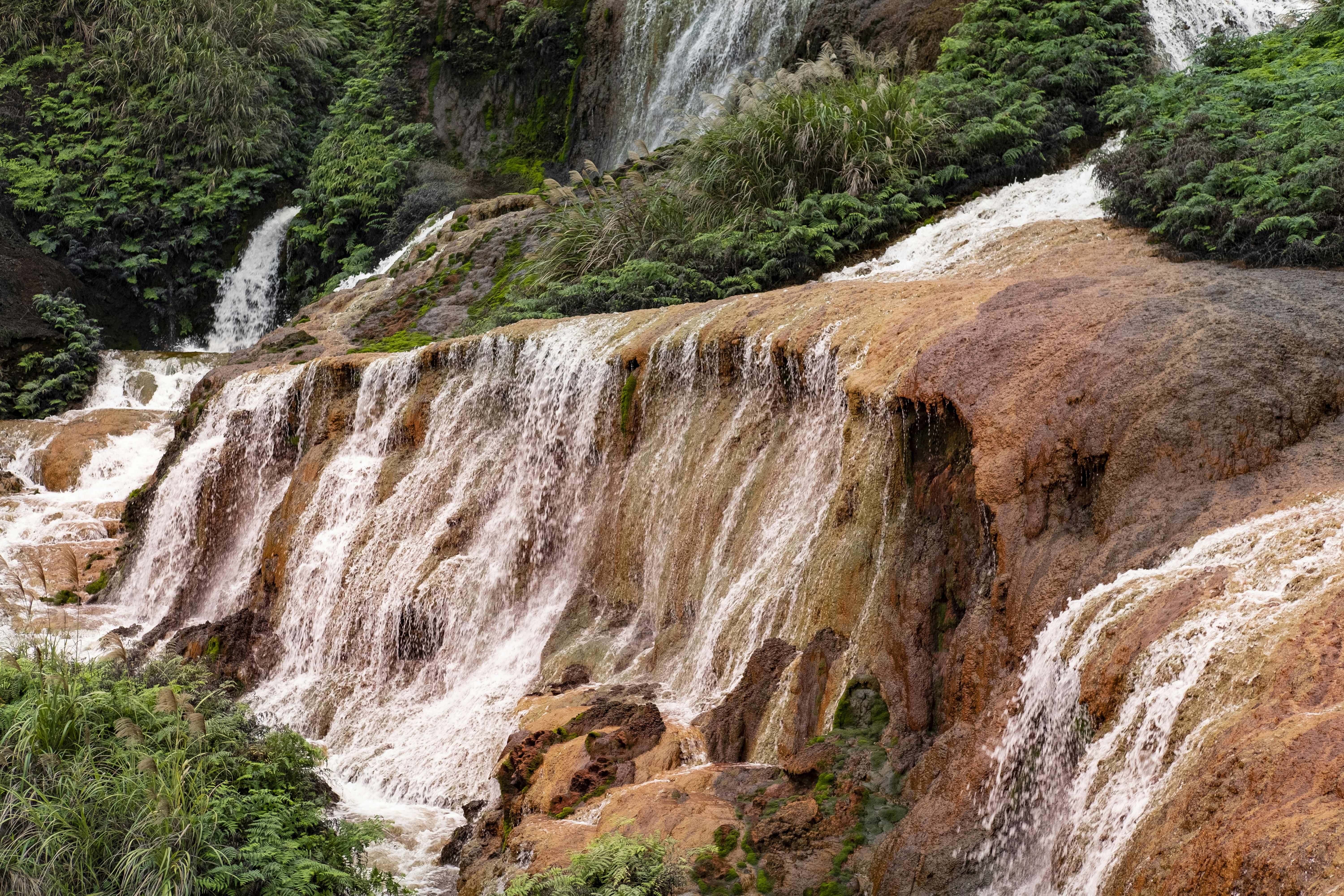 brown rocky mountain with green trees during daytime