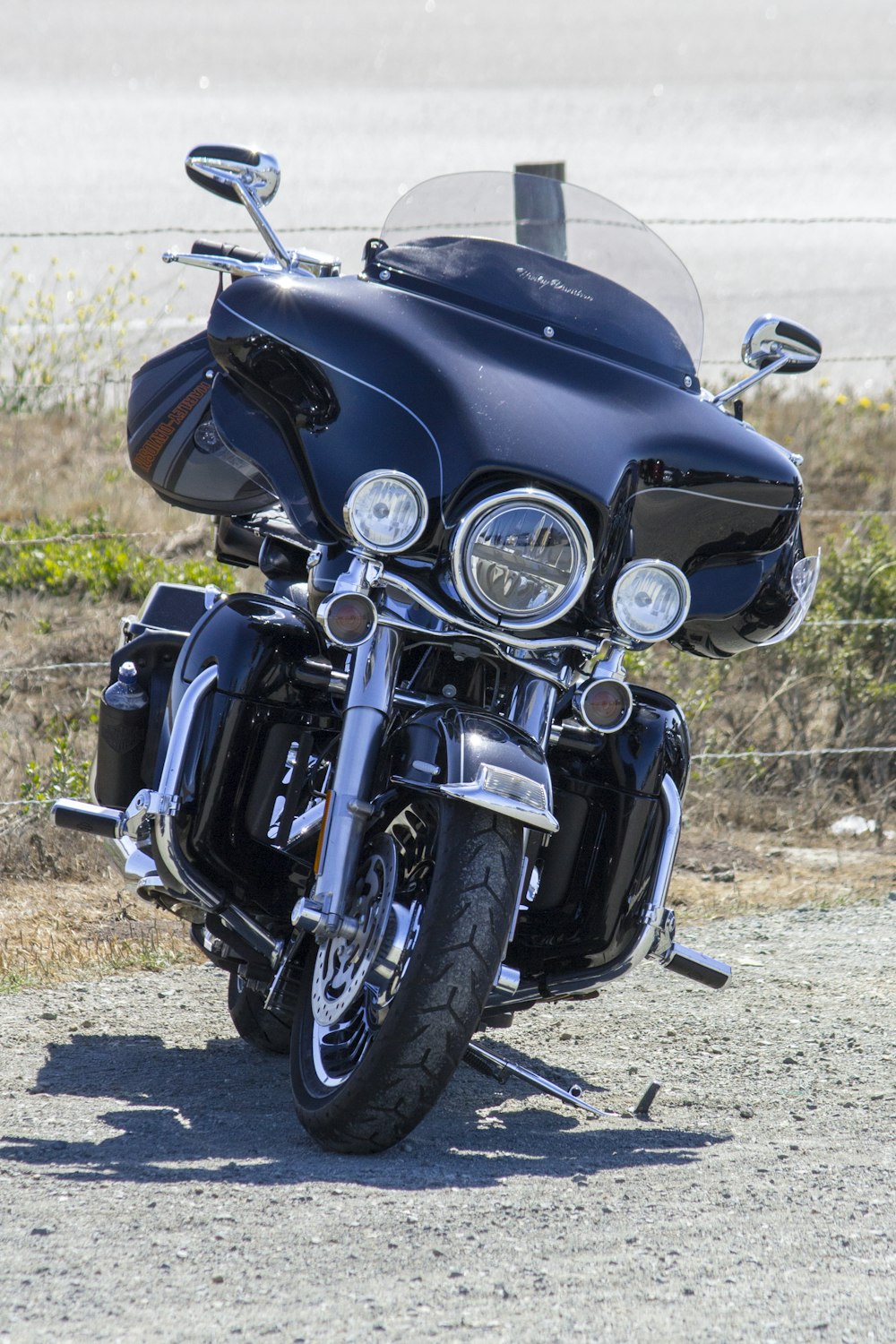 black and silver cruiser motorcycle