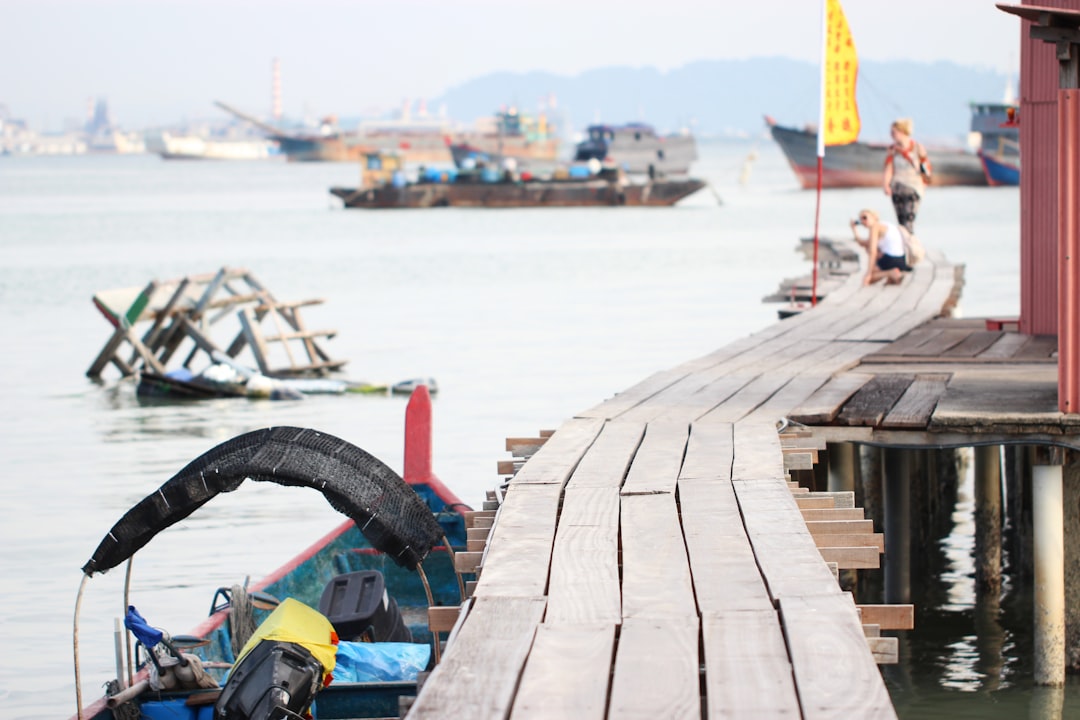 blue and black bicycle on brown wooden dock during daytime