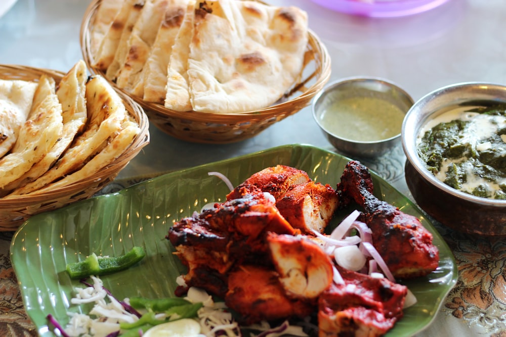 cooked food on white ceramic plate