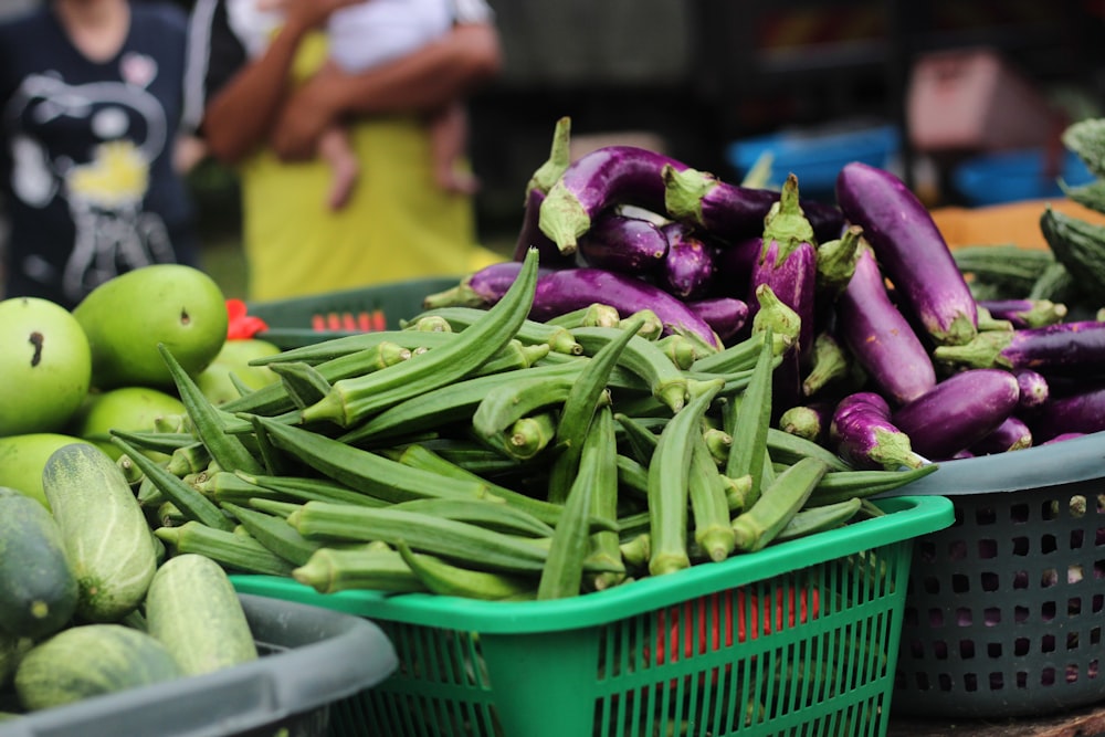 green chili on green plastic basket