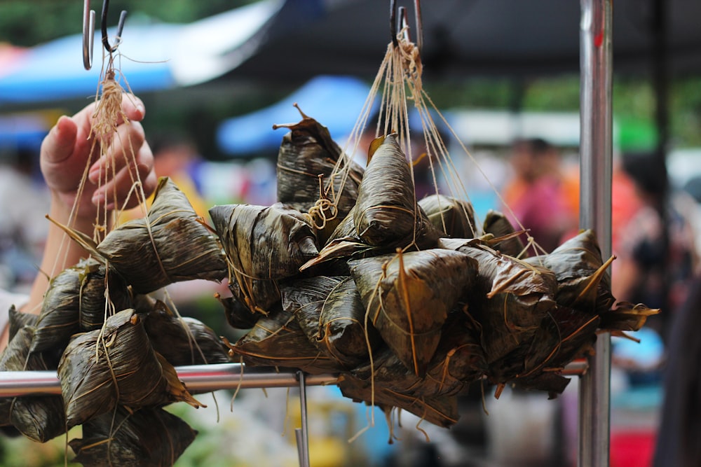 brown dried leaves on brown wooden stick