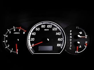 black car instrument panel cluster