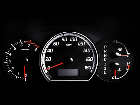 black car instrument panel cluster