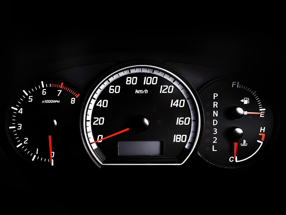 black car instrument panel cluster