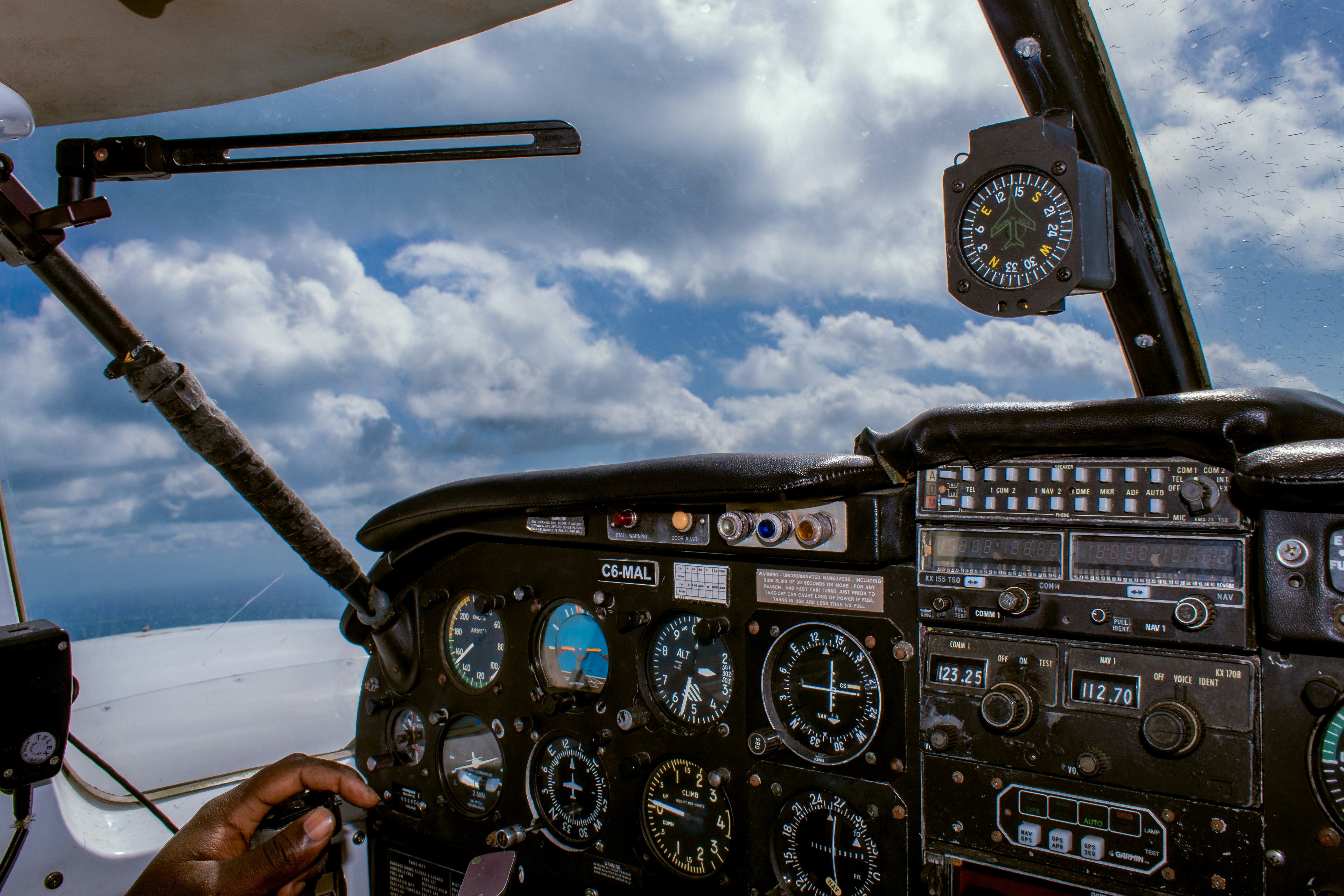 View from the cockpit of a Piper Aztec en route to Nassau, New Providence.