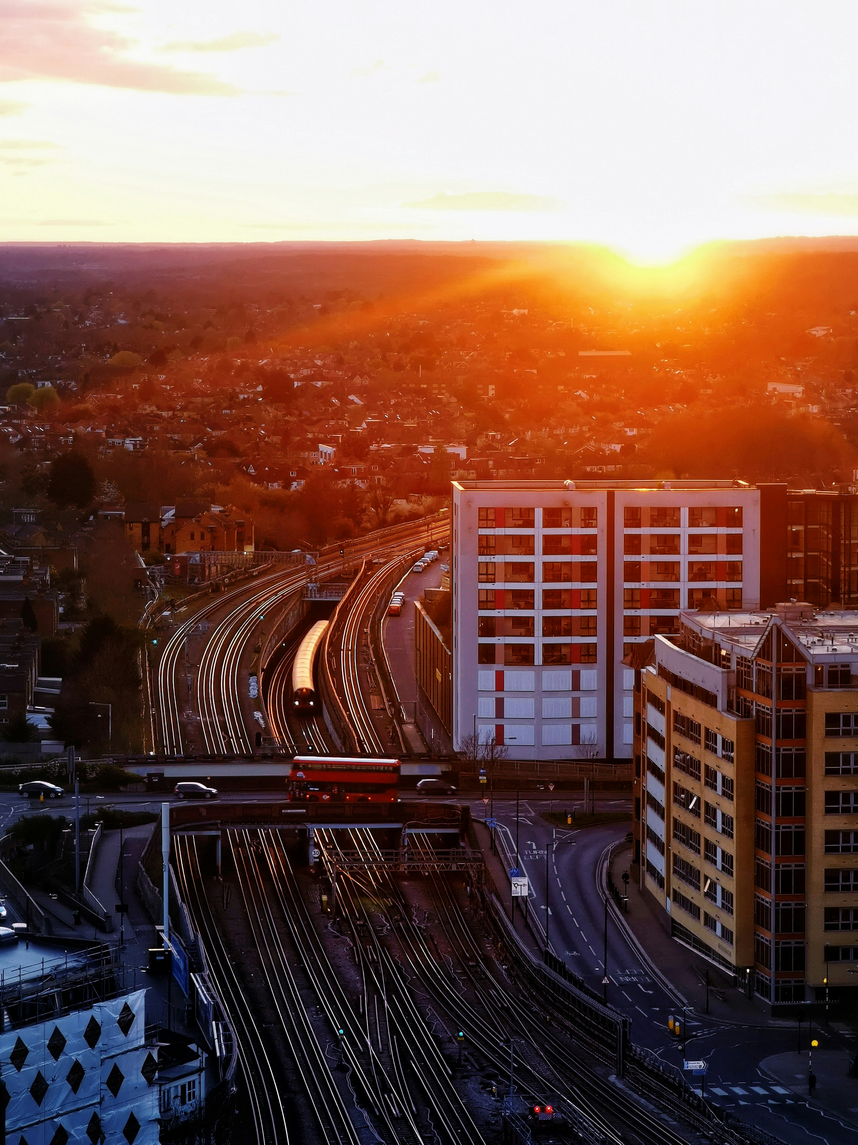 white and brown concrete building during sunset