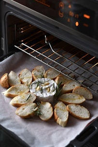 brown bread on stainless steel tray