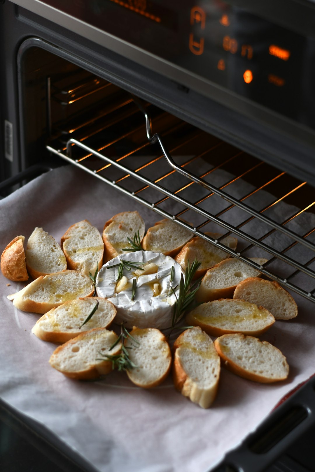  brown bread on stainless steel tray oven