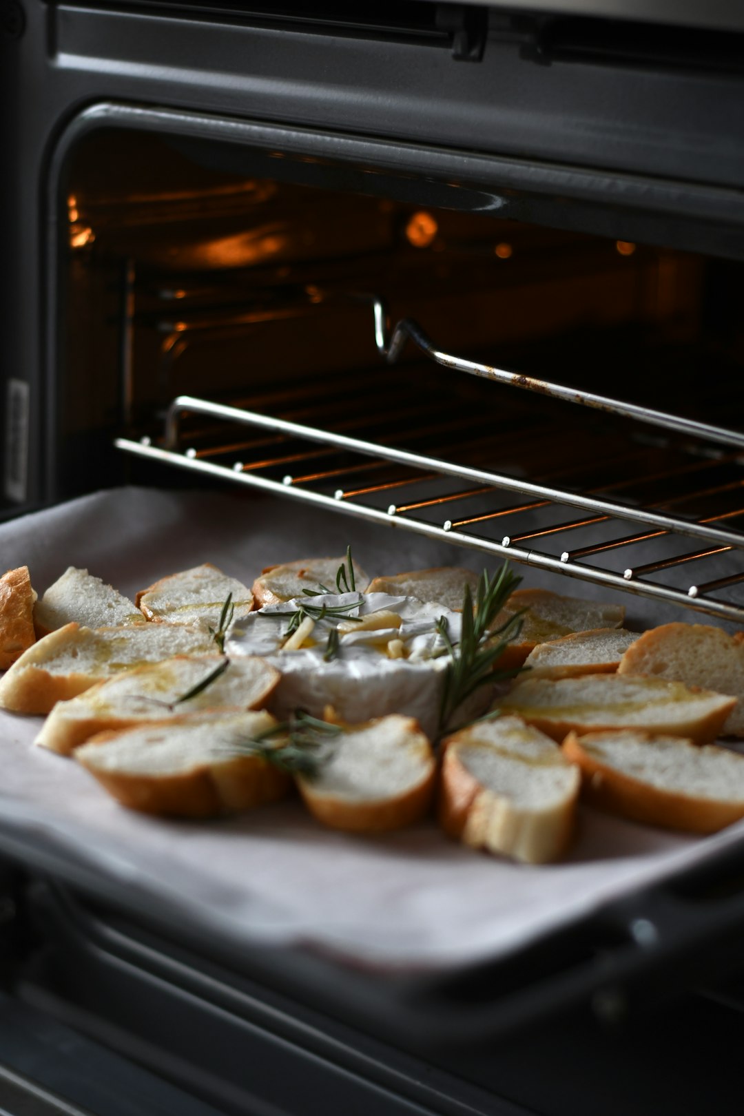 bread on stainless steel tray