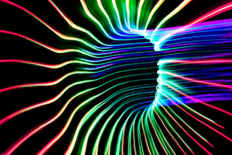 green and red light digital wallpaper