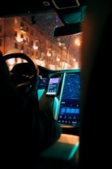 black and gray car interior