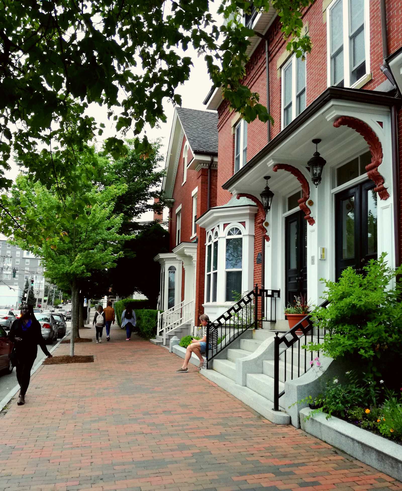 Boston city street with historic buildings