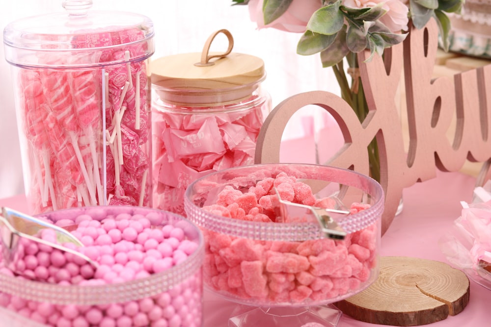 pink and white wicker basket with pink flowers