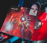 red and black vinyl record