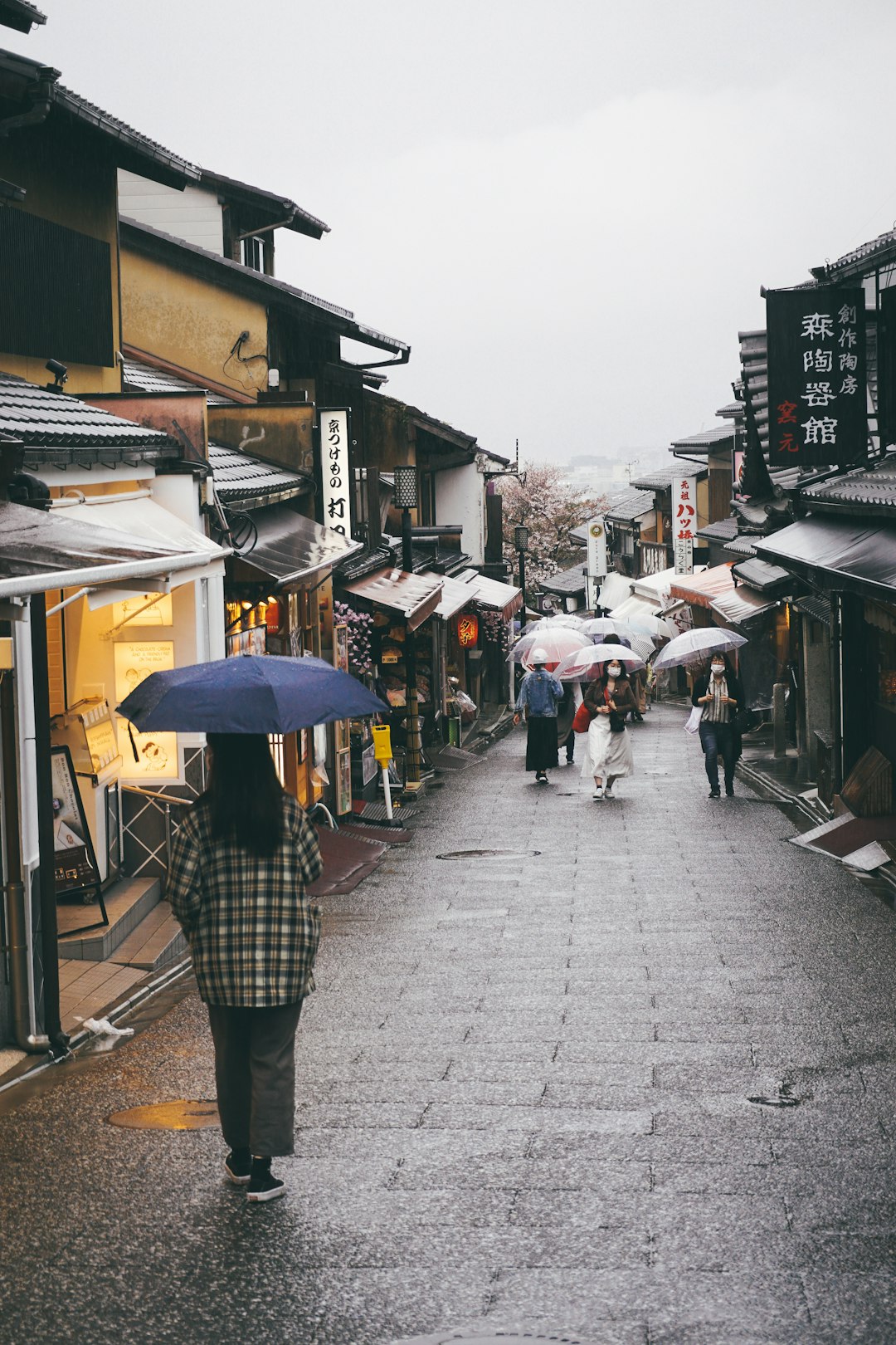 people walking on sidewalk with umbrella during daytime