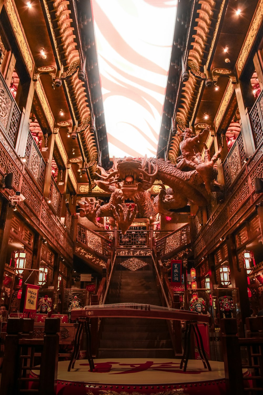 brown wooden building interior during daytime