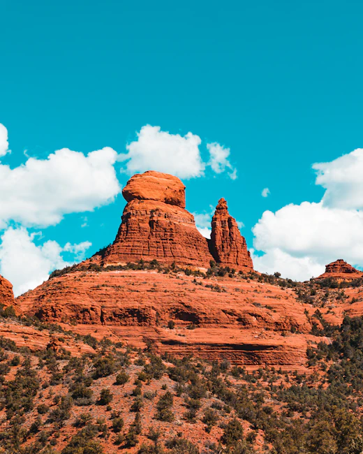 Red rock wall in afternoon light