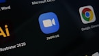 a close up of a computer screen with different logos
