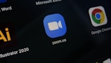 a close up of a computer screen with different logos