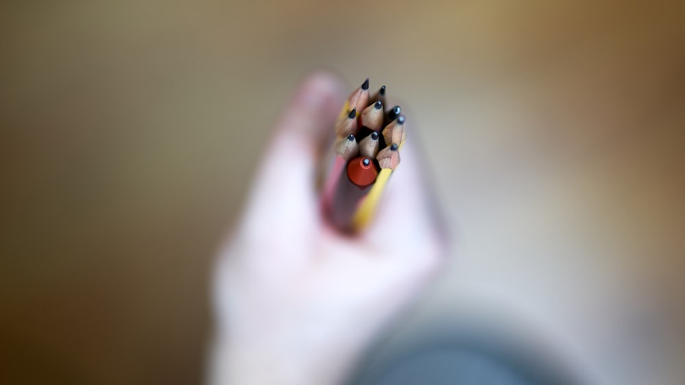 person holding brown and black beads