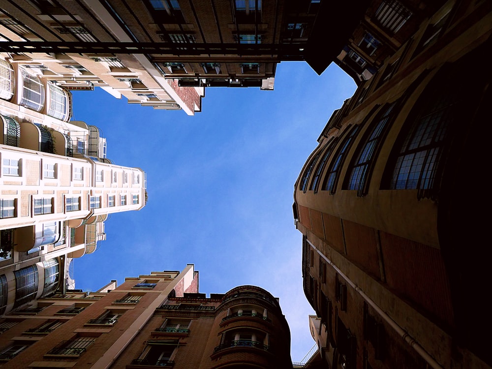 low angle photography of high rise buildings