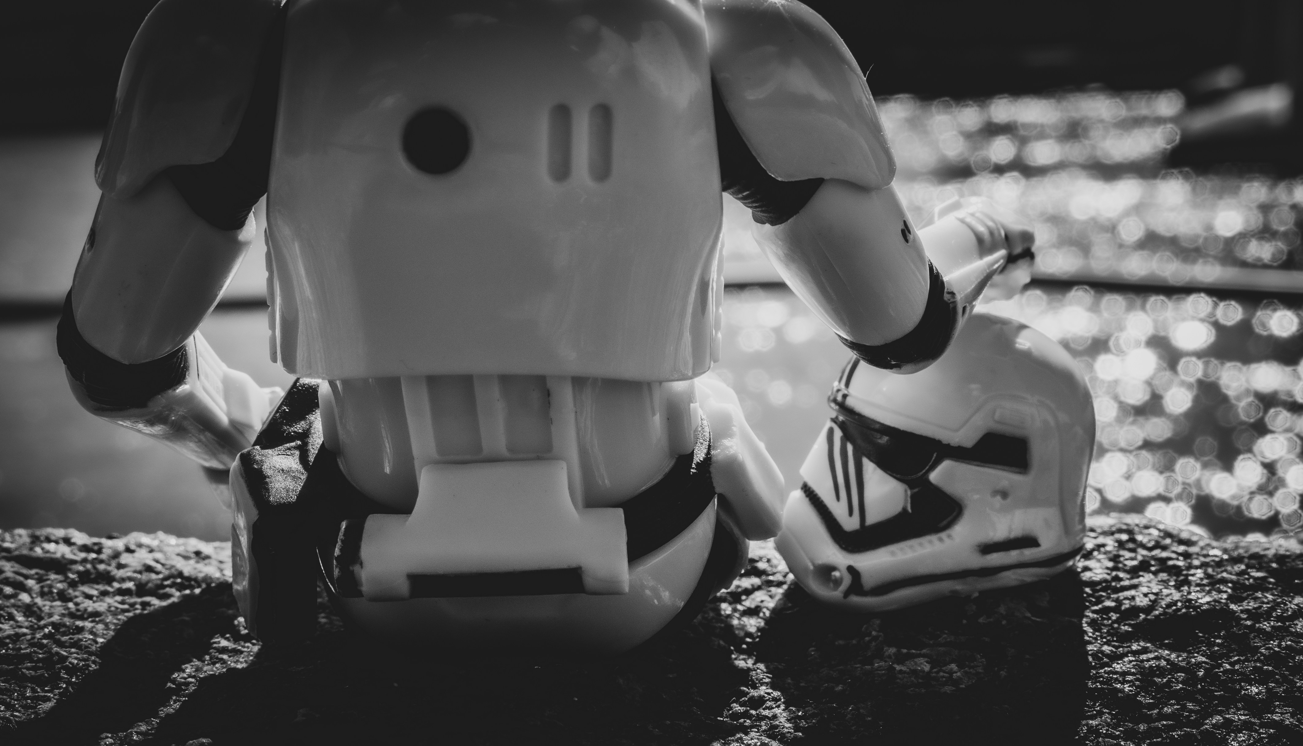 grayscale photo of star wars r 2 d 2