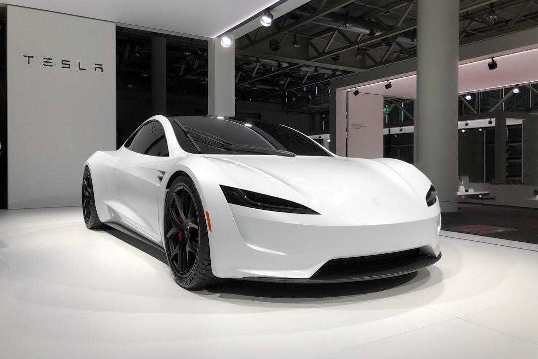 Tesla showing it's new Roadster at Grand Basel exhibition in Switzerland