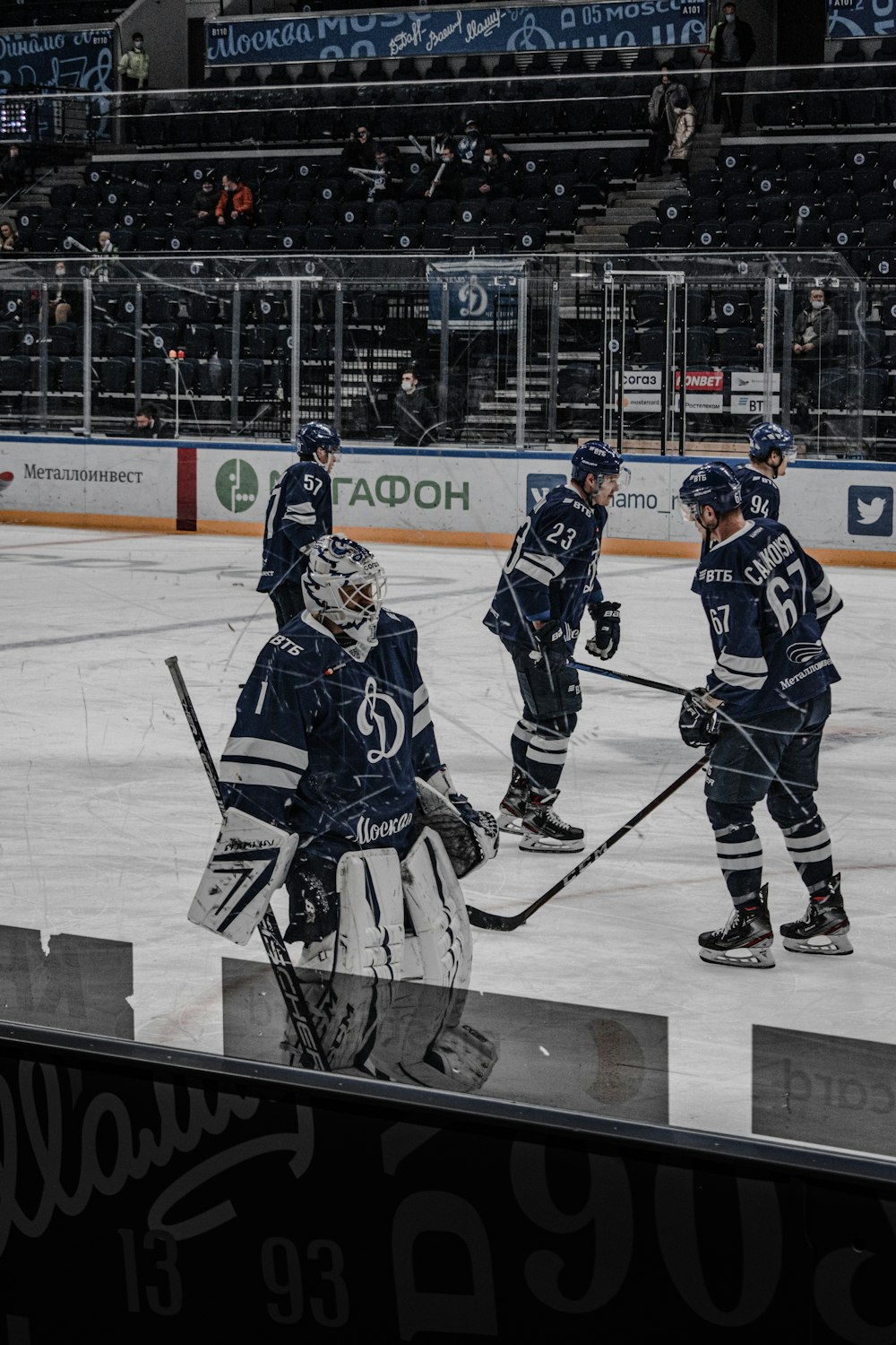 ice hockey players on ice hockey field