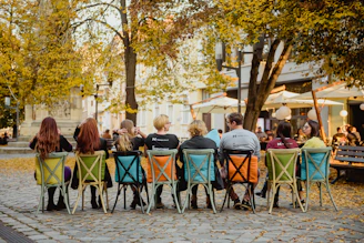 people sitting on chair under tree during daytime