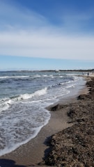 An image showing water quality sensors along the beach.