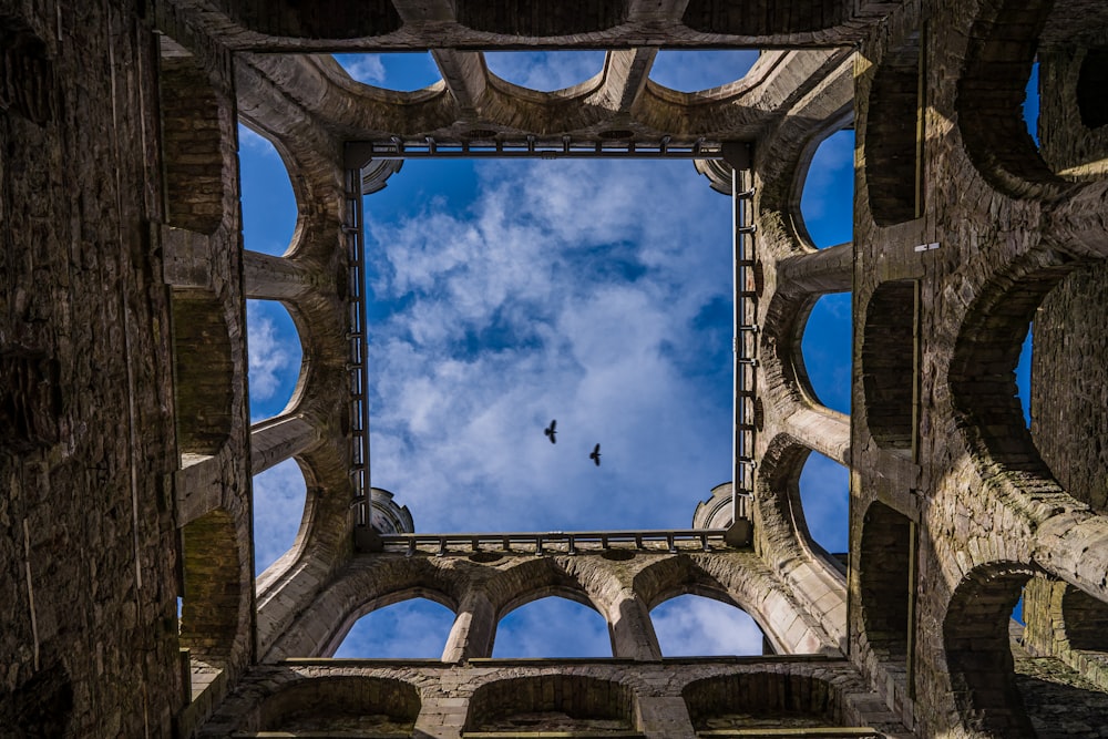 low angle photography of blue sky and clouds