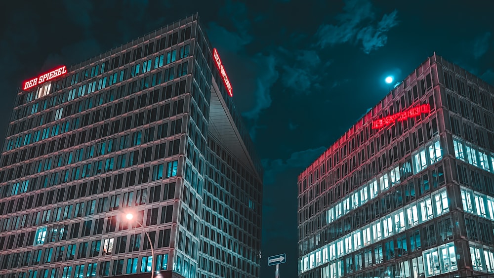 brown concrete building during night time