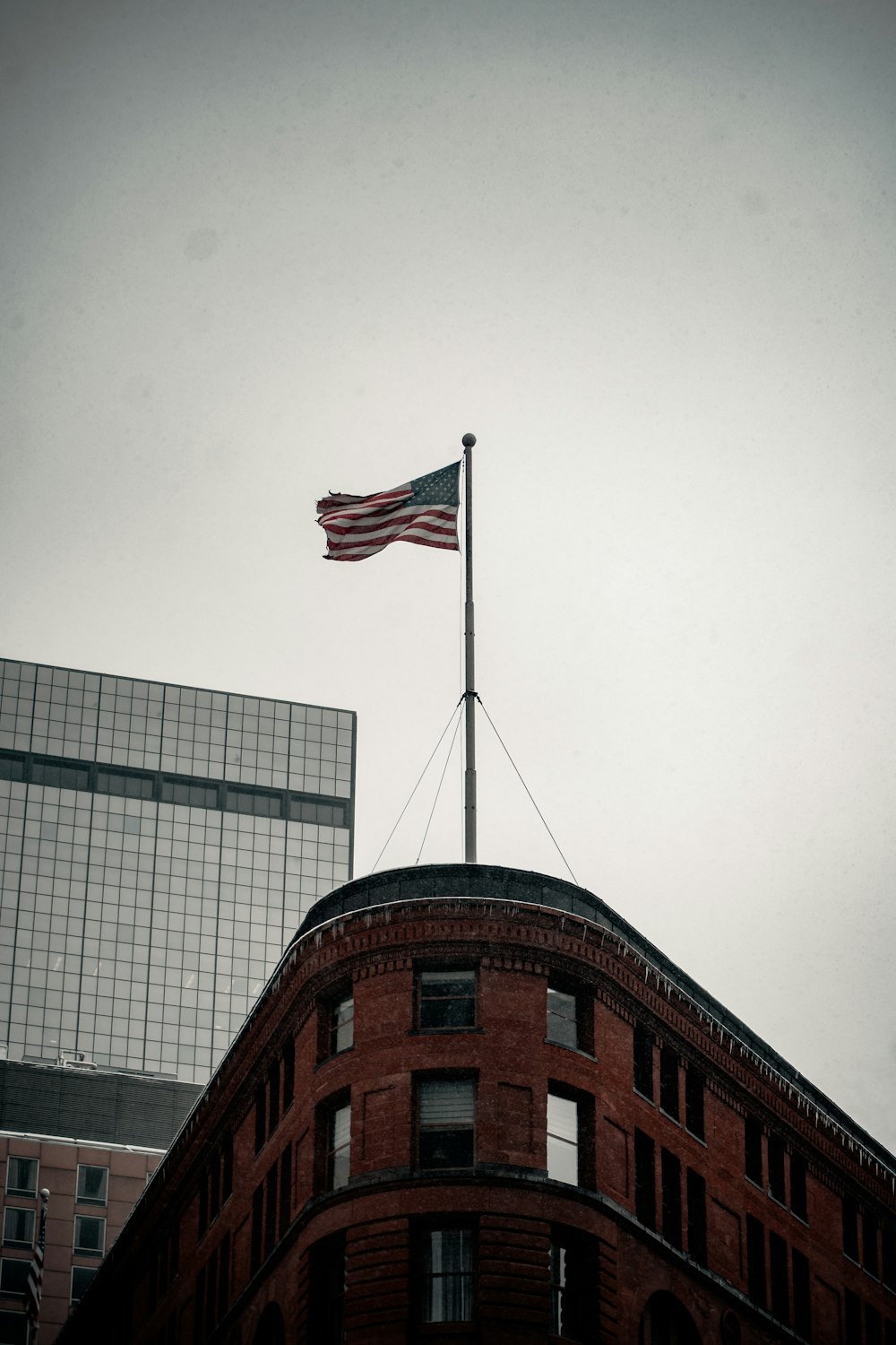 us a flag on flag pole