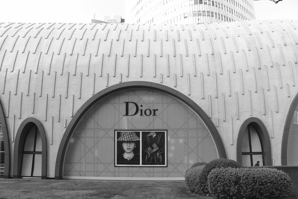 grayscale photo of concrete building