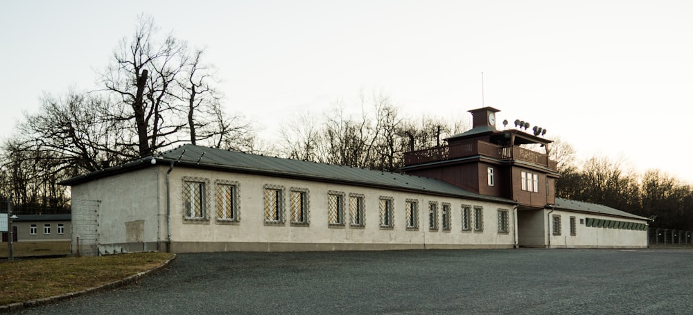 white and red concrete building