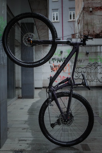 red and black mountain bike