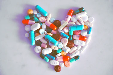 blue and white medication pill