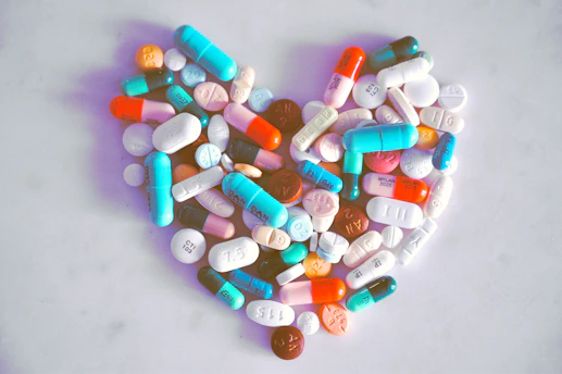blue and white medication pill