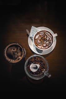 An inviting flat lay of different brewed coffee styles offered by Caffe Knightsville