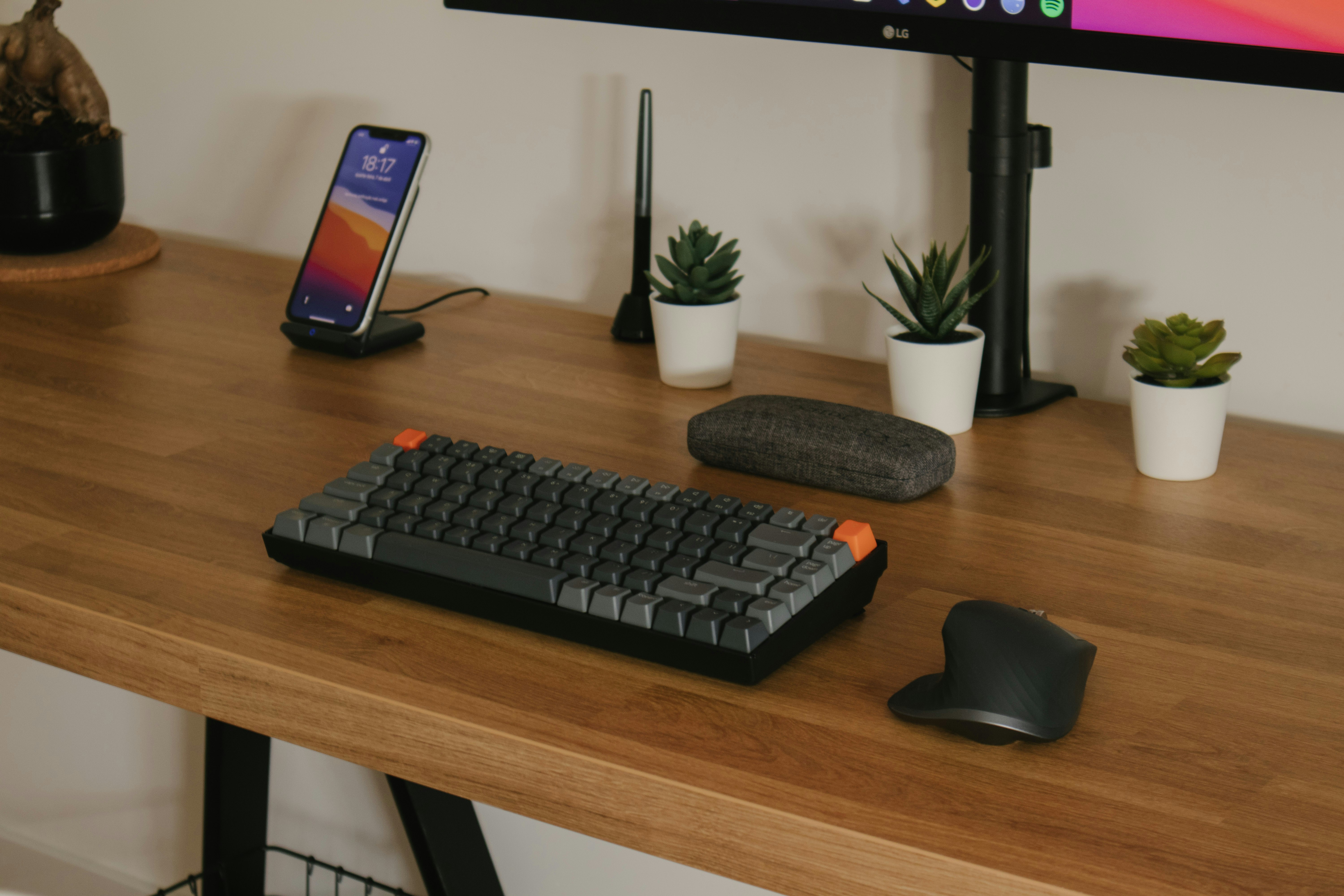 Keyboard on desk