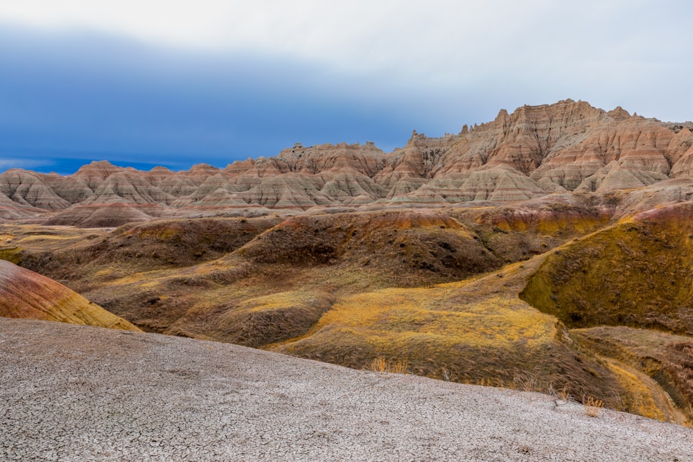 brown and gray mountains under white sky during daytime