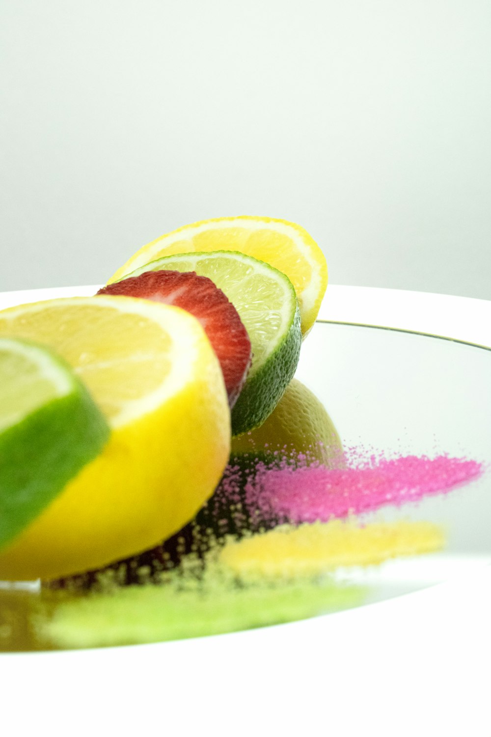 sliced lemon on white ceramic plate