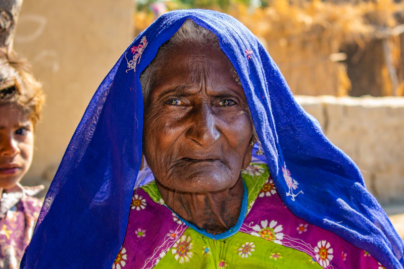 Graceful sugar momma in blue and green hijab